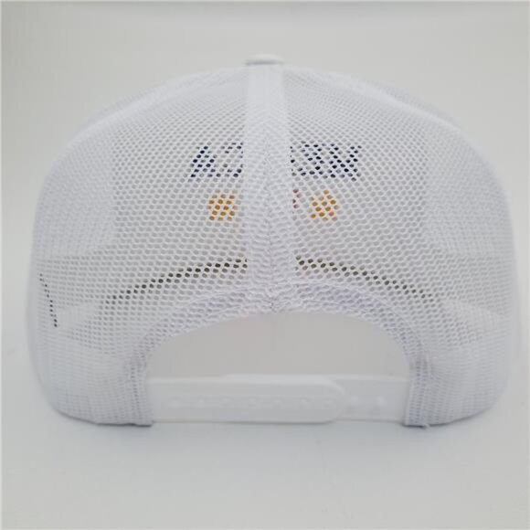 Merica Trucker Hat USA Flag Flat Bill Snapback Cap Patriotic 4th of July White - Picture 4 of 4